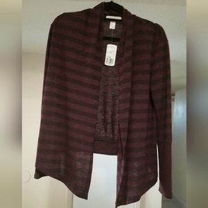Forever 21 Maroon & Black Striped Cardigan Size S NWT